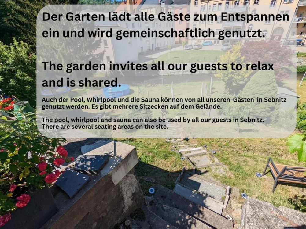 Hw4B - Urlaubsmagie - Zentral Mit Gemeinschaftsgarten, -Pool, -Sauna & Whirlpool Sebnitz Kültér fotó